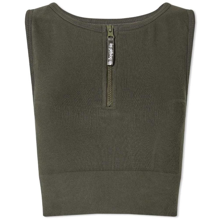 Photo: les girls les boys Rib Zip Front Crop Top