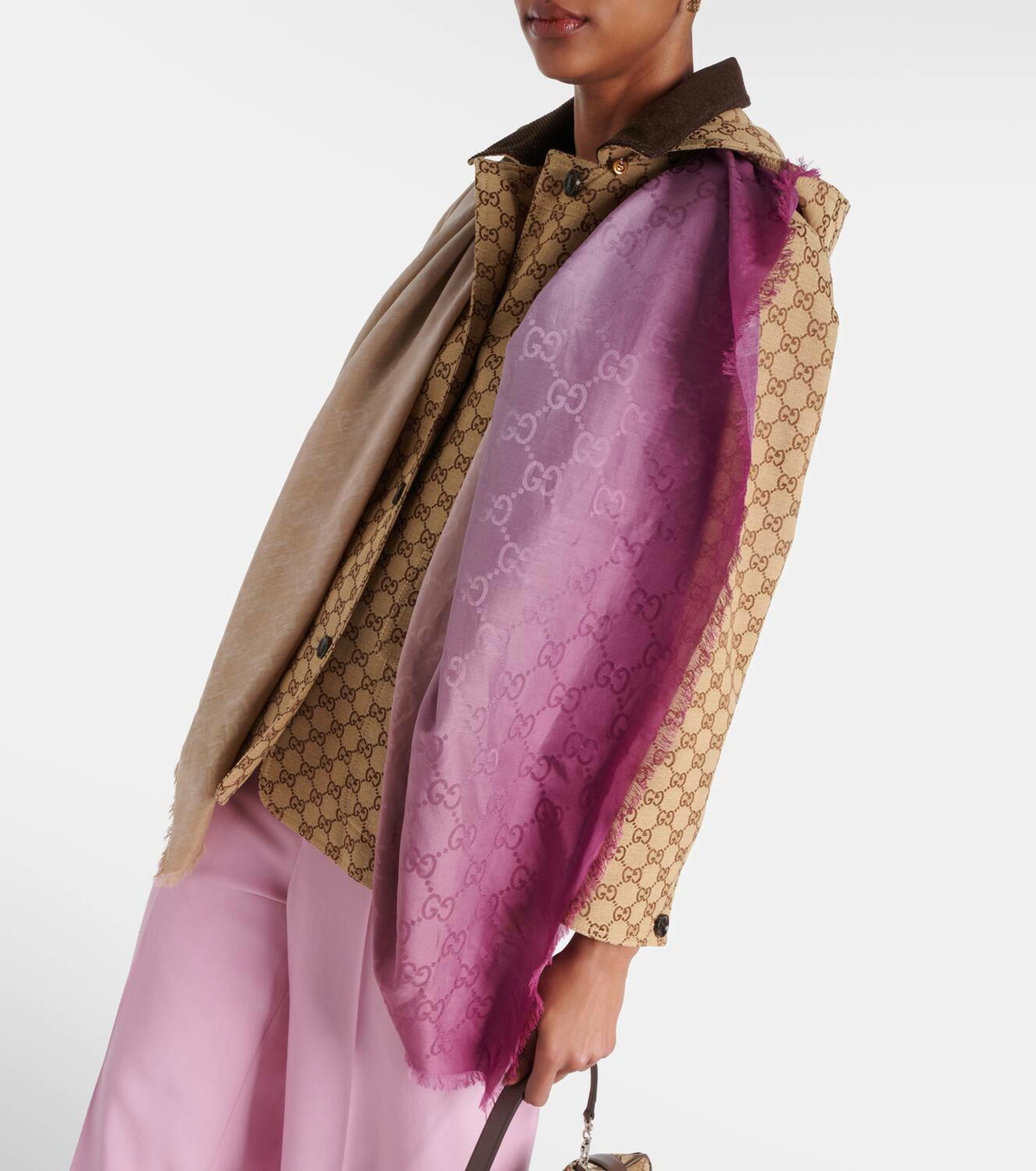 Gucci GG cotton and silk jacquard scarf Gucci