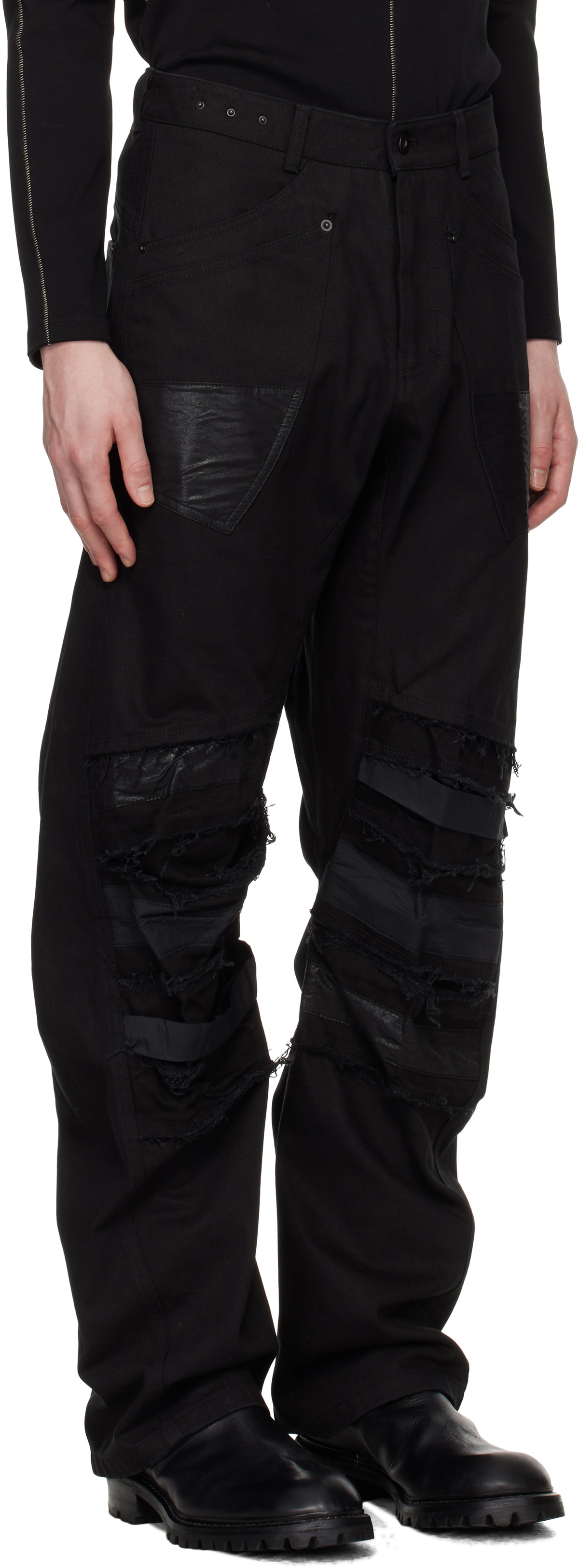 CARNET-ARCHIVE Black Human-Shell Destroyed Jeans
