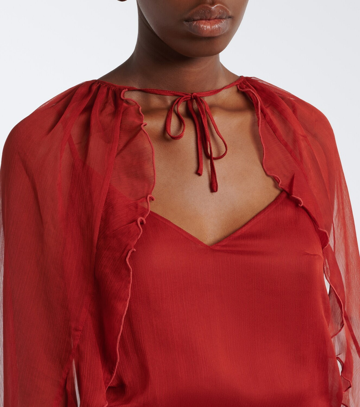 Jacques Wei Ruffled chiffon gown