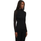 ISSEY MIYAKE Black Chiffon Twist Top