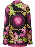 VERSACE - Orchid Print Silk Twill Pajama Shirt