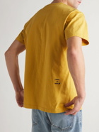 FRAME - Logo-Embroidered Cotton-Jersey T-Shirt - Yellow