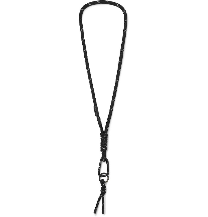 Photo: Y-3 - CH3 Leather-Trimmed Cord Lanyard - Black