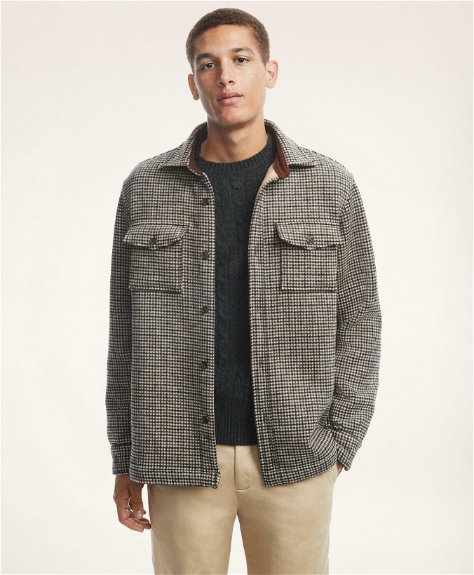 Photo: Brooks Brothers Men's Double Face Wool Shirt Jacket | Brown