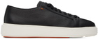 Santoni Black Tumbled Sneakers