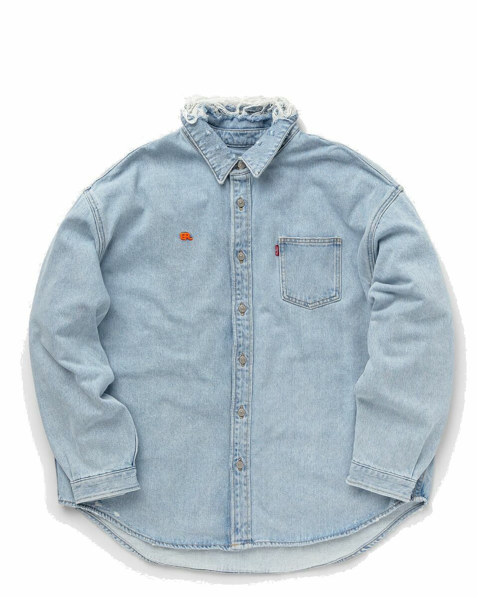 Photo: Erl Erl X Levis Overshirt Woven Blue - Mens - Overshirts
