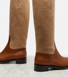 Max Mara Cavaliere leather and wool knee-high boots