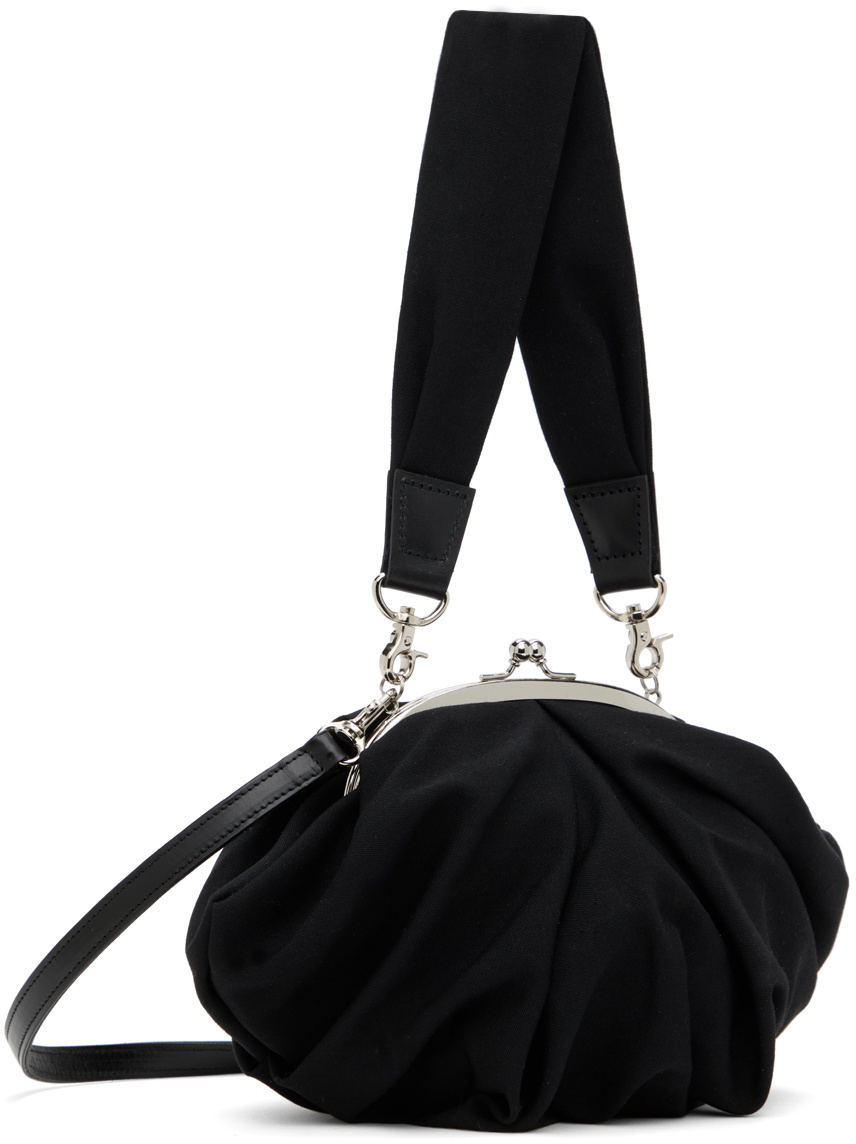 Y's Black Tuck Clasp Pochette Bag