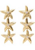 Self-portrait Mottled Gold Sea Star Gold-plated Drop Earrings - One Size