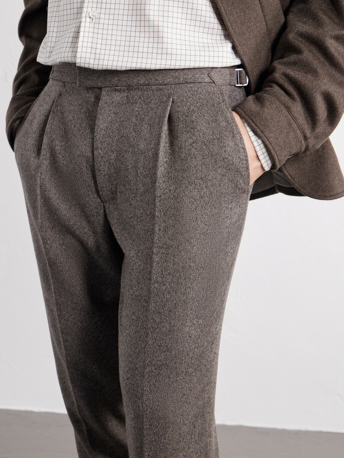 Zegna - Tapered Herringbone Wool and Cashmere-Blend Trousers - Brown