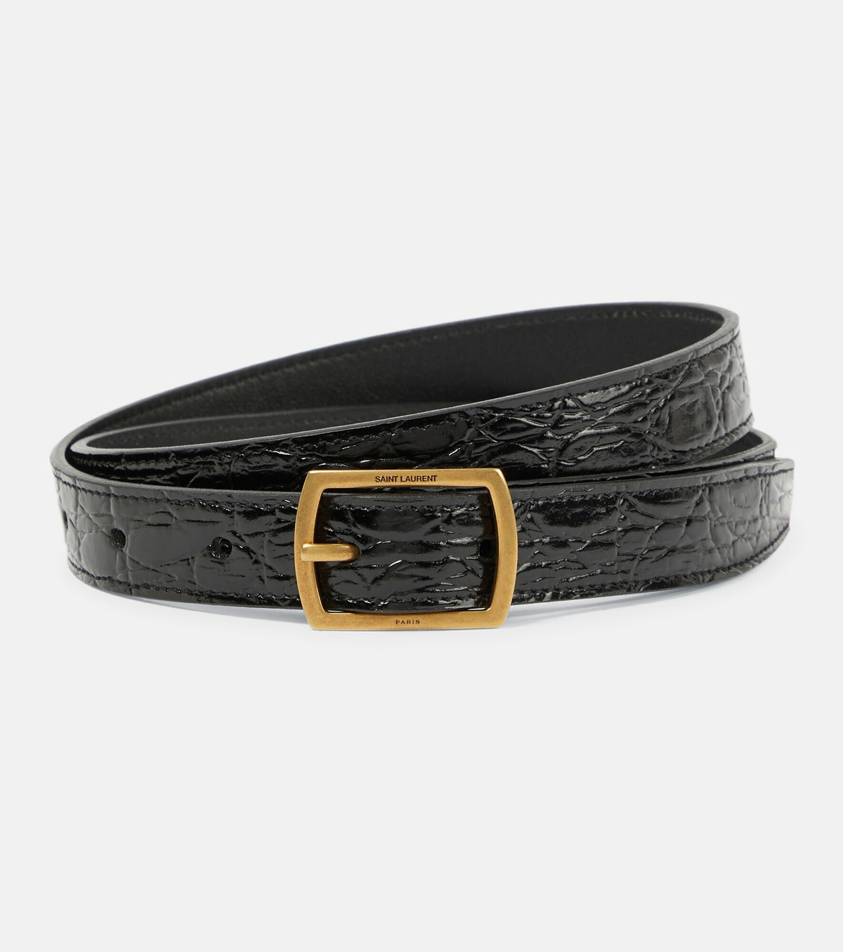 【国内発送】サンローラン ベルト Croc-effect leather belt Saint Laurent - Croc-effect leather belt Saint Laurent