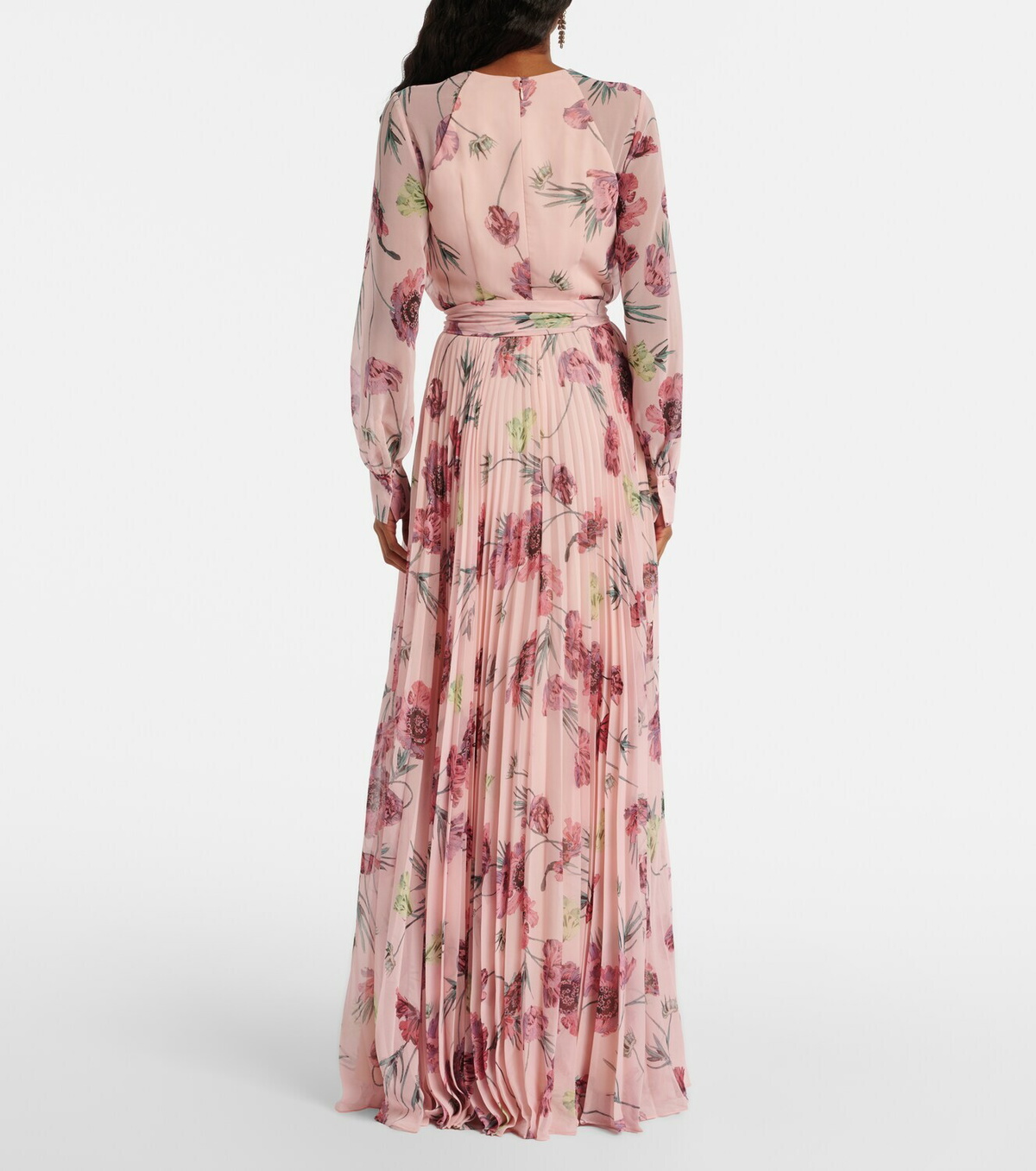 Erdem Floral pleated voile gown