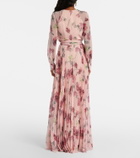Erdem Floral pleated voile gown