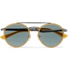 Persol - Round-Frame Acetate and Silver-Tone Sunglasses - Yellow