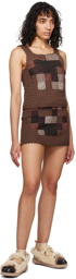 Doublet Brown Mosaic Miniskirt