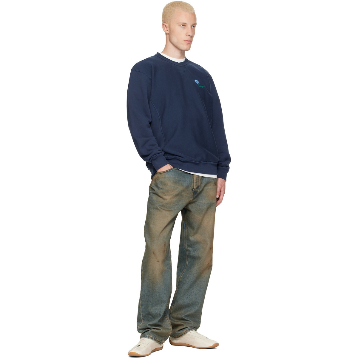 Kenzo Navy Kenzo Paris 'KENZO Tulip' Embroidered Sweatshirt