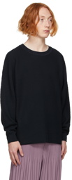 Homme Plissé Issey Miyake Navy Rustic Knit Sweater