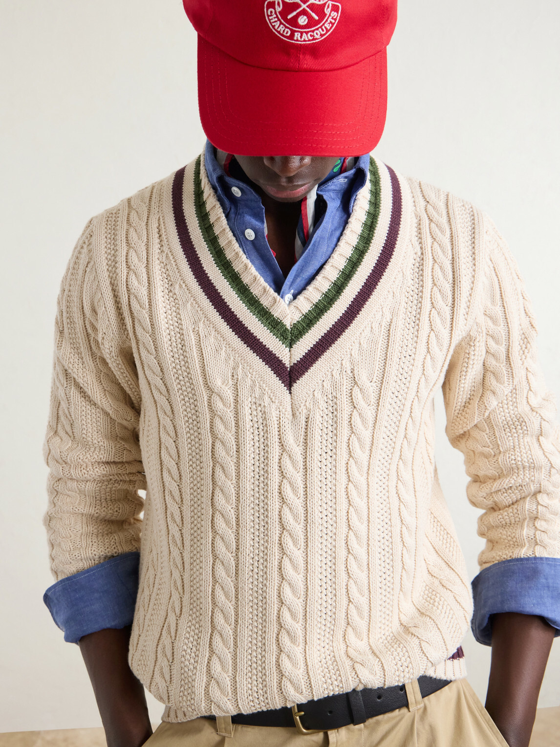 Drake's - Cricket Knitted Cotton and Cashmere-Blend Sweater - Neutrals