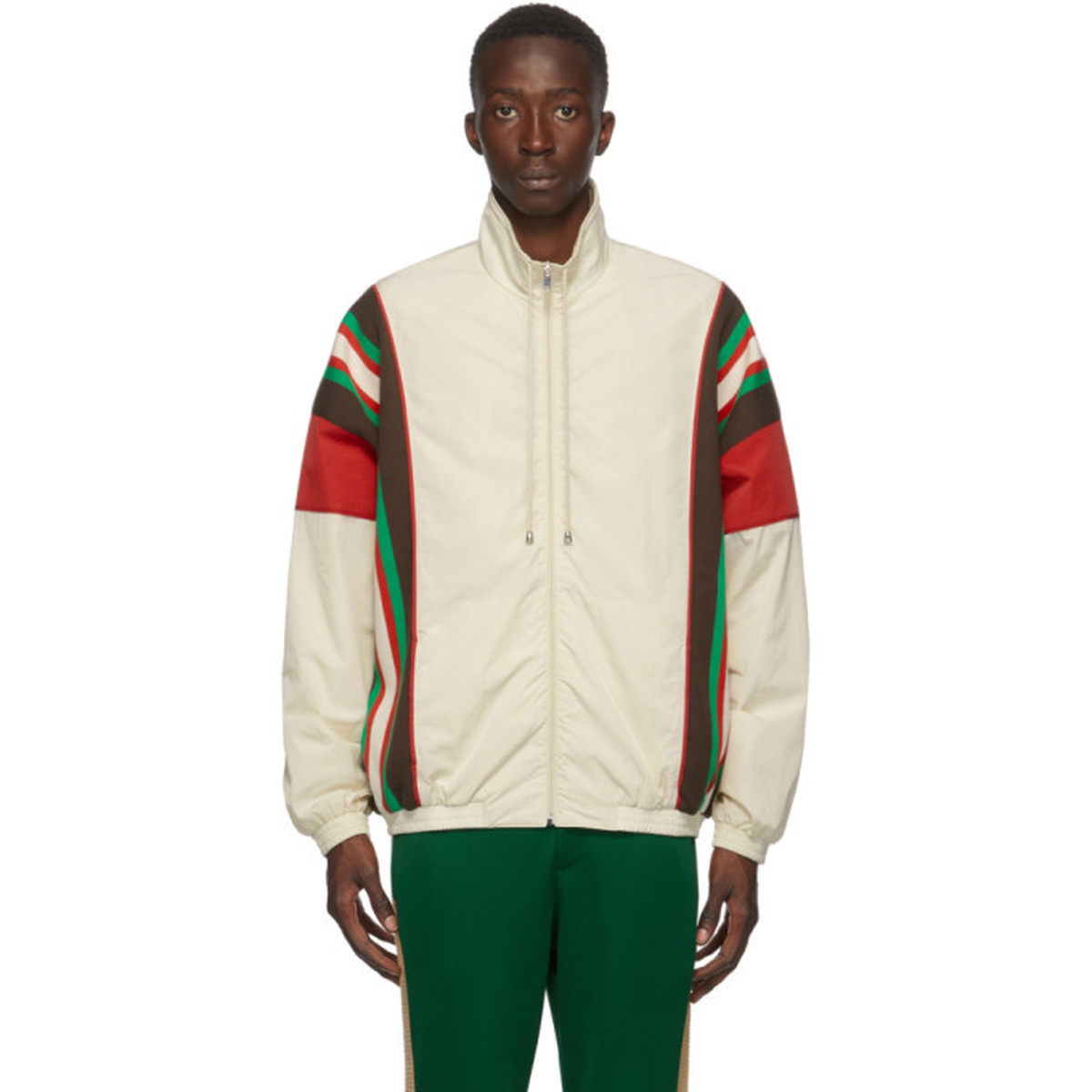 Gucci Off-White Crinkle Web Track Jacket Gucci