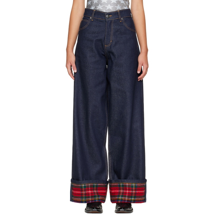 Photo: Charles Jeffrey LOVERBOY Navy Scarf Wide Jeans