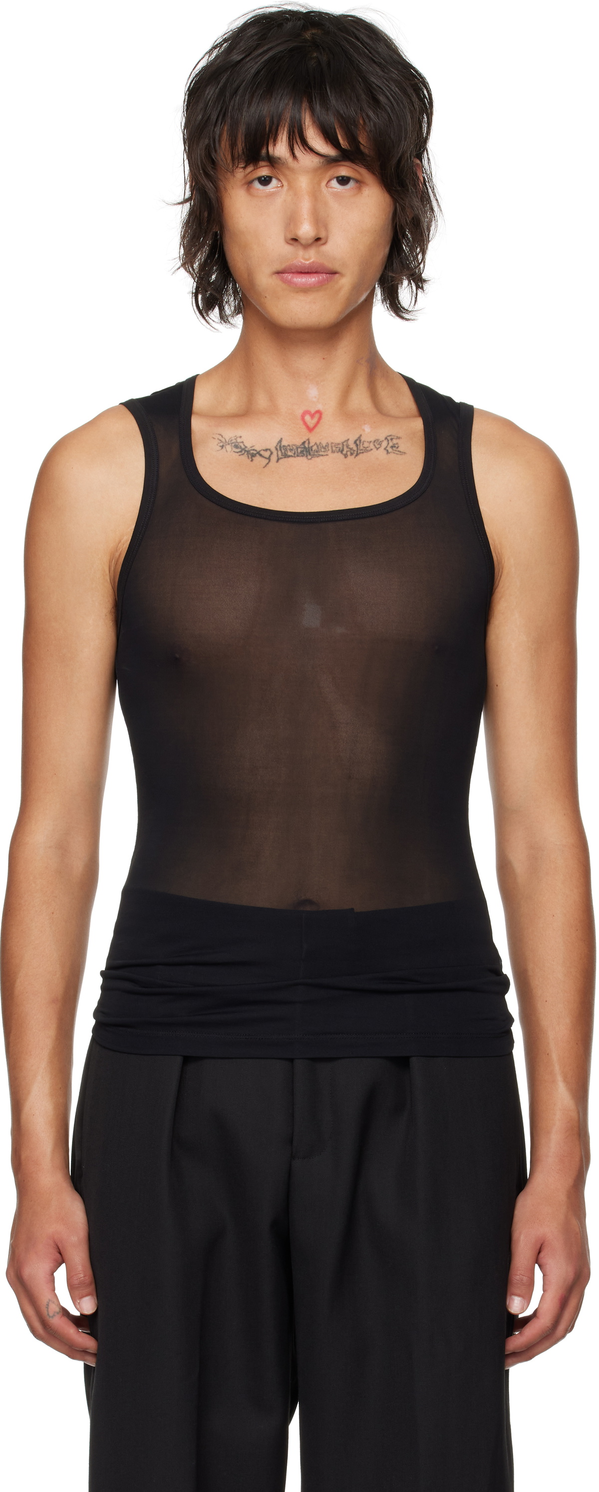 LGN Louis Gabriel Nouchi Black Square Tank Top