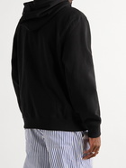 STÜSSY - Printed Cotton-Blend Jersey Hoodie - Black