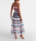 Susan Fang Beaded striped midi dress