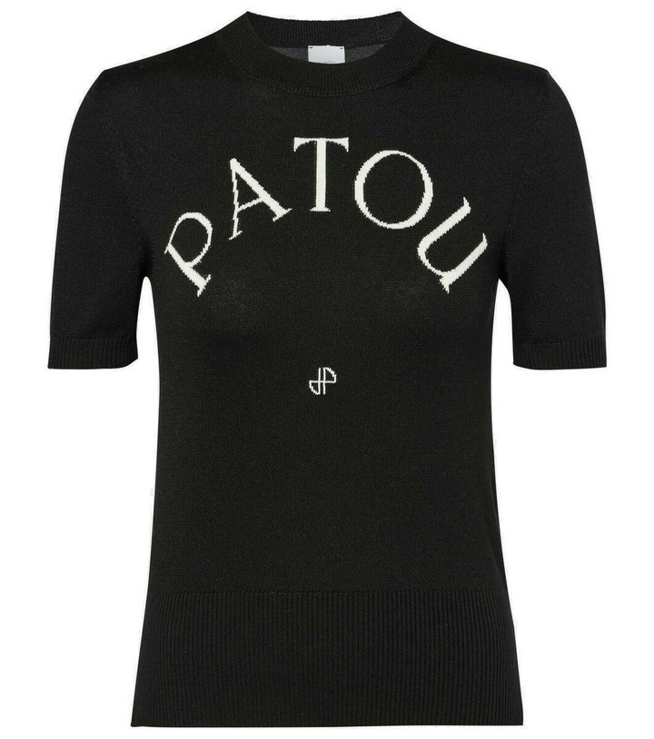 Photo: Patou Logo cotton-blend jacquard top