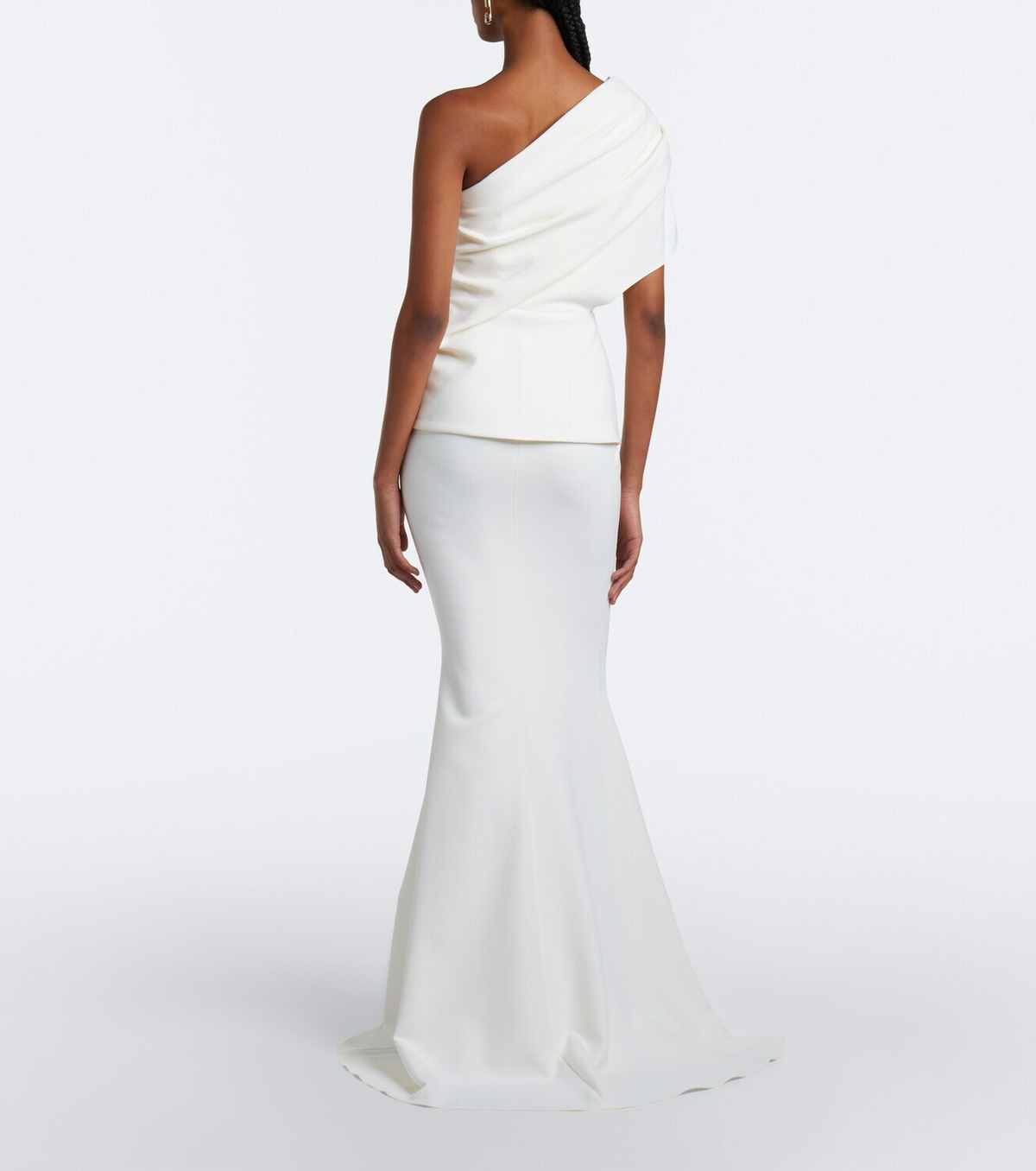 Safiyaa Elyna asymmetric crêpe gown
