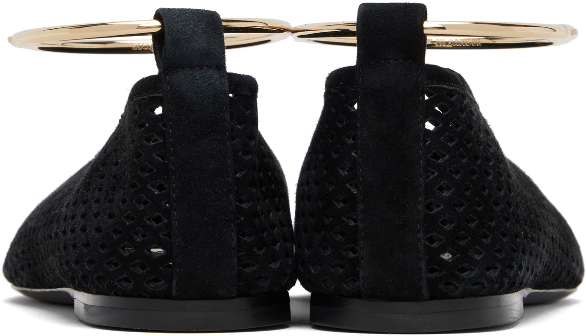Jil Sander Black Ring Ballerina Flats