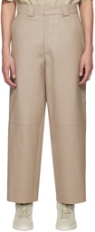 Fear of God Beige Relaxed-Fit Leather Pants