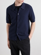 NN07 - Nolan 6695 Textured-Knit Organic Cotton Shirt - Blue