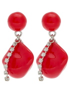 Completedworks Beaded Rhodium-plated Drop Earrings - Red - One Size