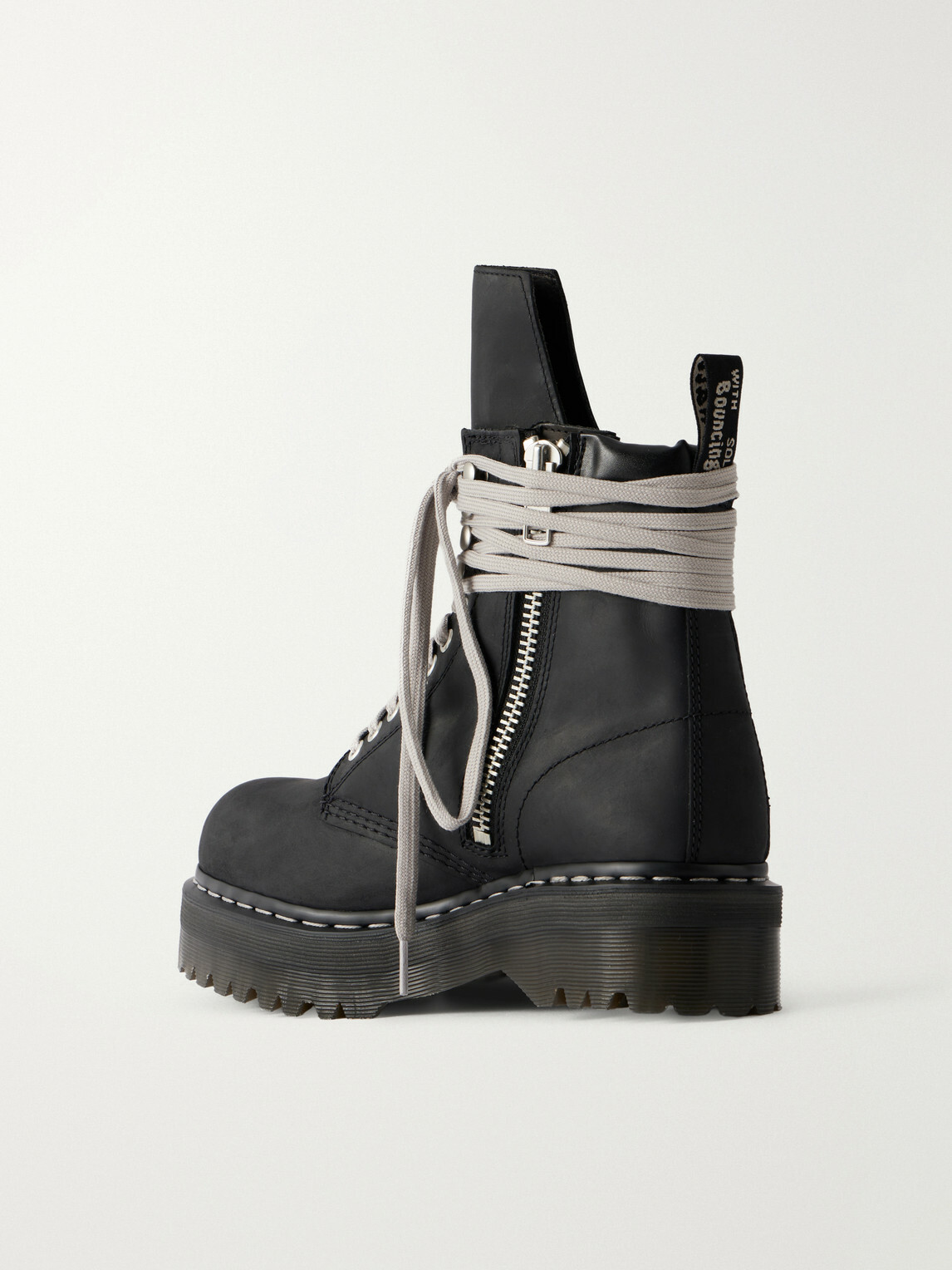 Rick Owens - Dr Martens Leather Lace-Up Boots - Black