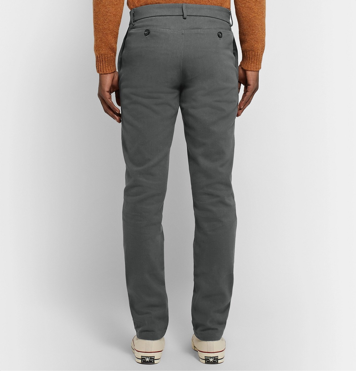 Freemans Sporting Club - Slim-Fit Brushed Cotton-Twill Trousers - Gray