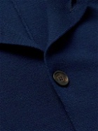 Caruso - Waffle-Knit Wool Cardigan - Blue
