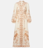Zimmermann Indra floral linen midi dress