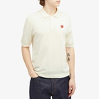 Comme des Garçons Play Men's Knit Polo Shirt in White