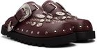 Toga Virilis SSENSE Exclusive Burgundy Eyelet Metal Sabot Slip-on Loafers