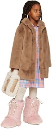 Stand Studio Kids Taupe Camille Faux-Fur Coat