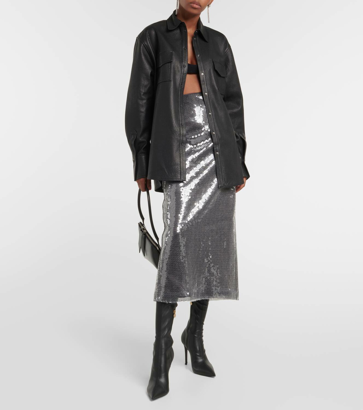 David Koma Sequined midi skirt