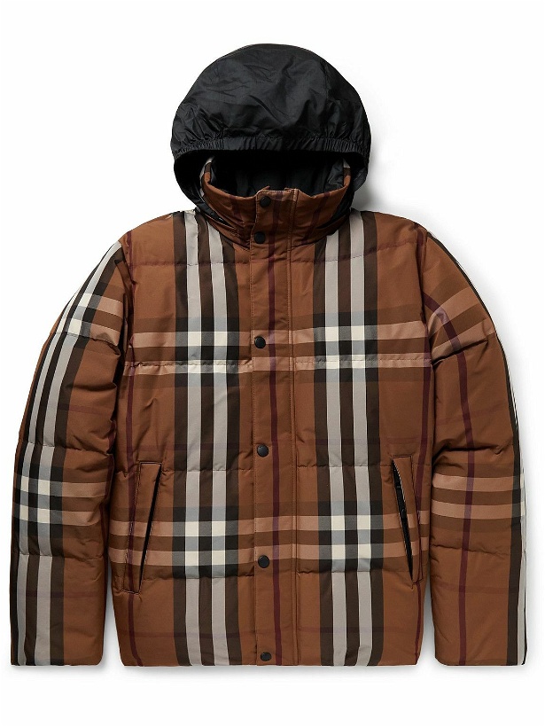 Photo: Burberry - Reversible Quilted Checked Shell Hooded Down Jacket - Brown