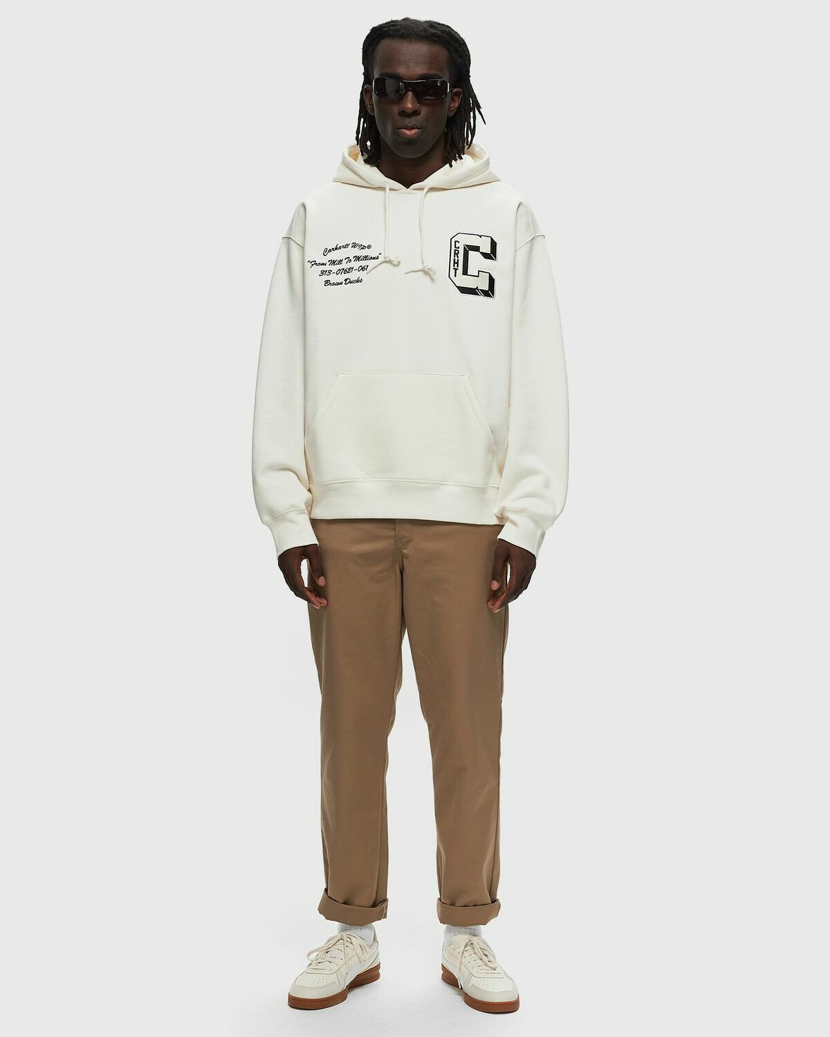 Carhartt Wip Hooded Brown Ducks Sweat White Hoodies Carhartt WIP