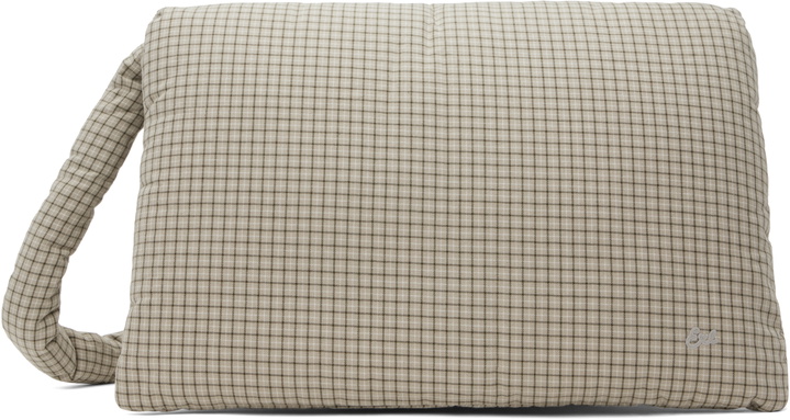 Photo: ERL Beige Plaid Messenger Bag