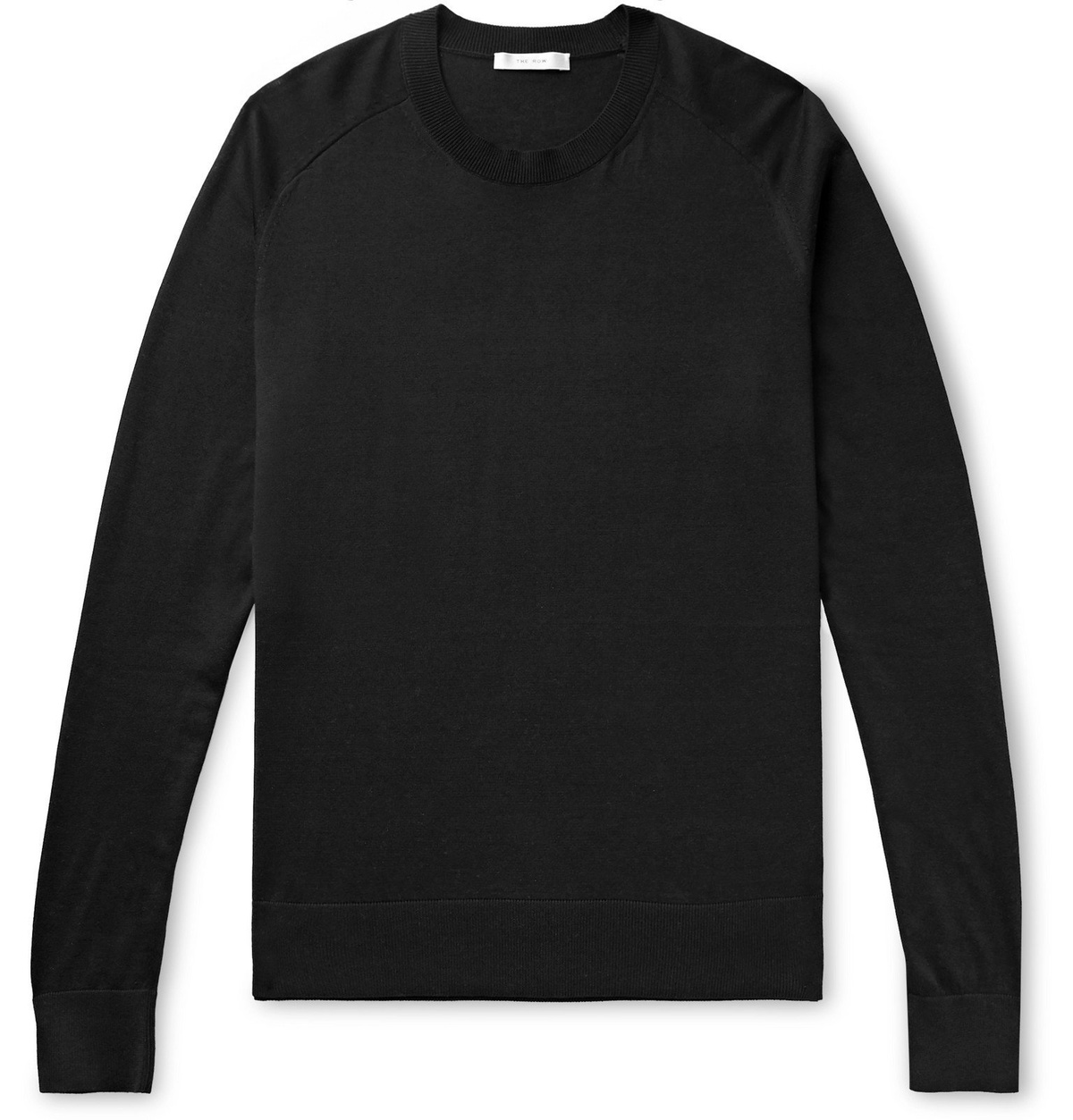 トップス THE ROW scott crew neck s The Row - Scott Silk and Cotton-Blend Sweater - Black The Row