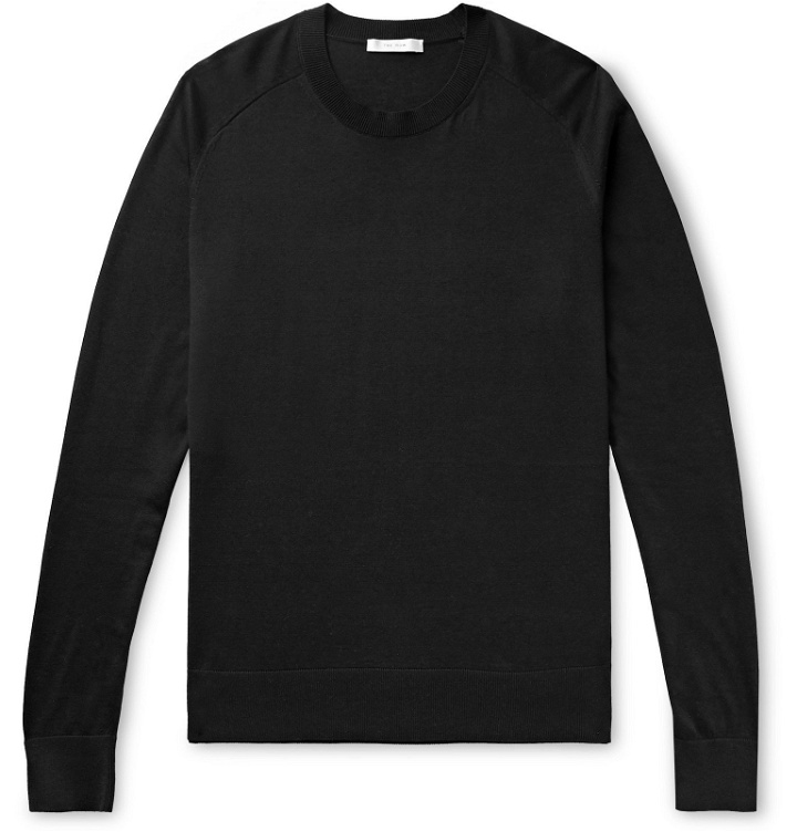 Photo: The Row - Scott Silk and Cotton-Blend Sweater - Black