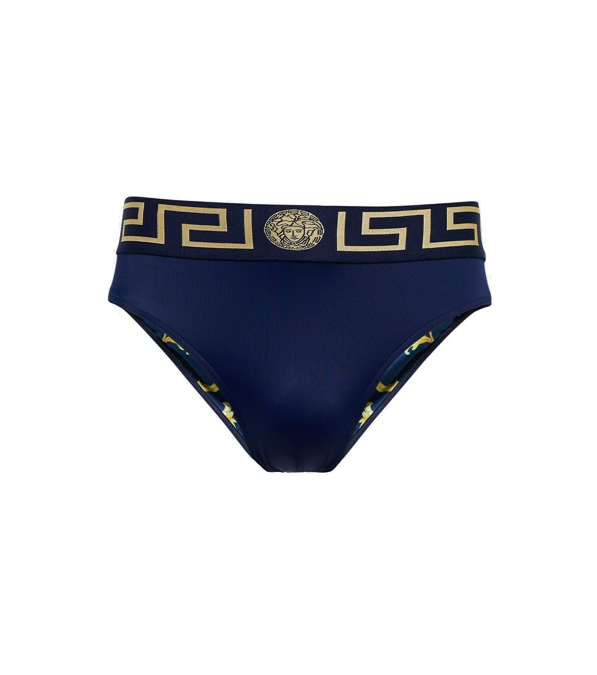 Pack of Two Greca Border Boxer Briefs in Black And White Versace