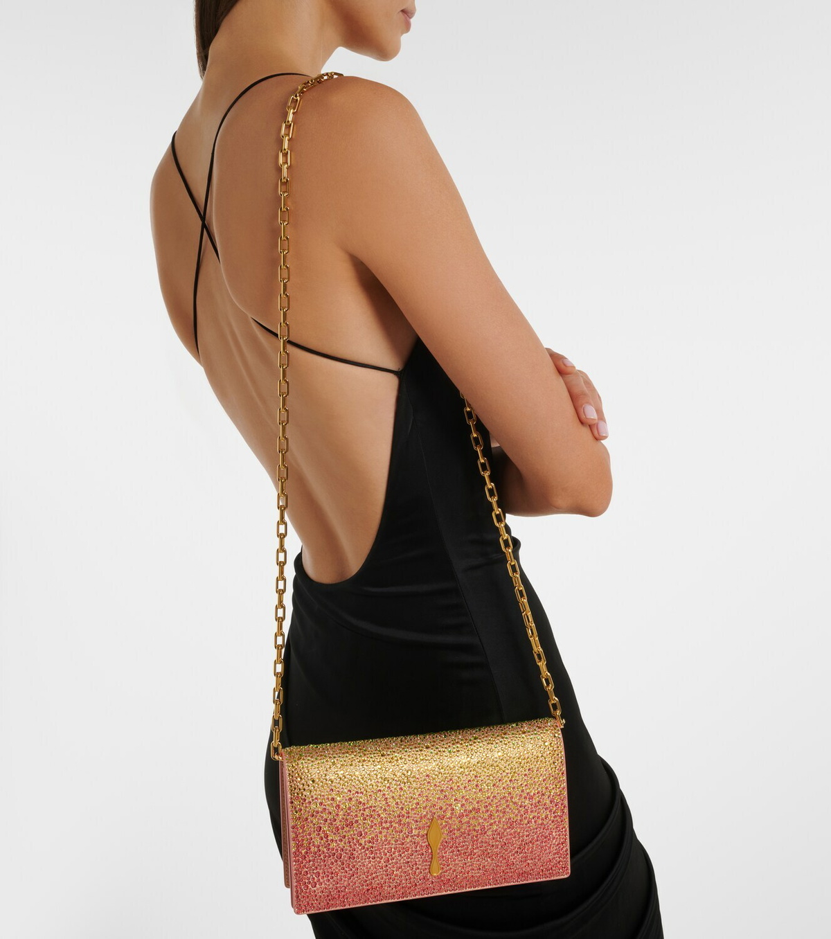 Christian Louboutin Bettina Small embellished leather clutch