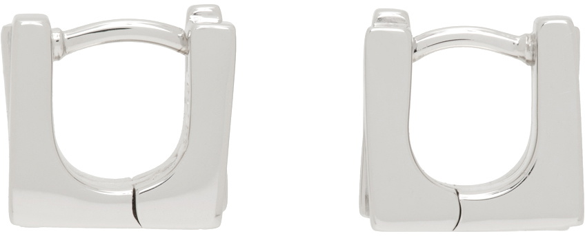 Tom Wood Silver Step Huggies Earrings